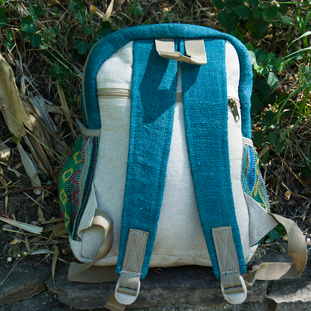 Moyen sac à dos Sari chanvre bleu – Image 4